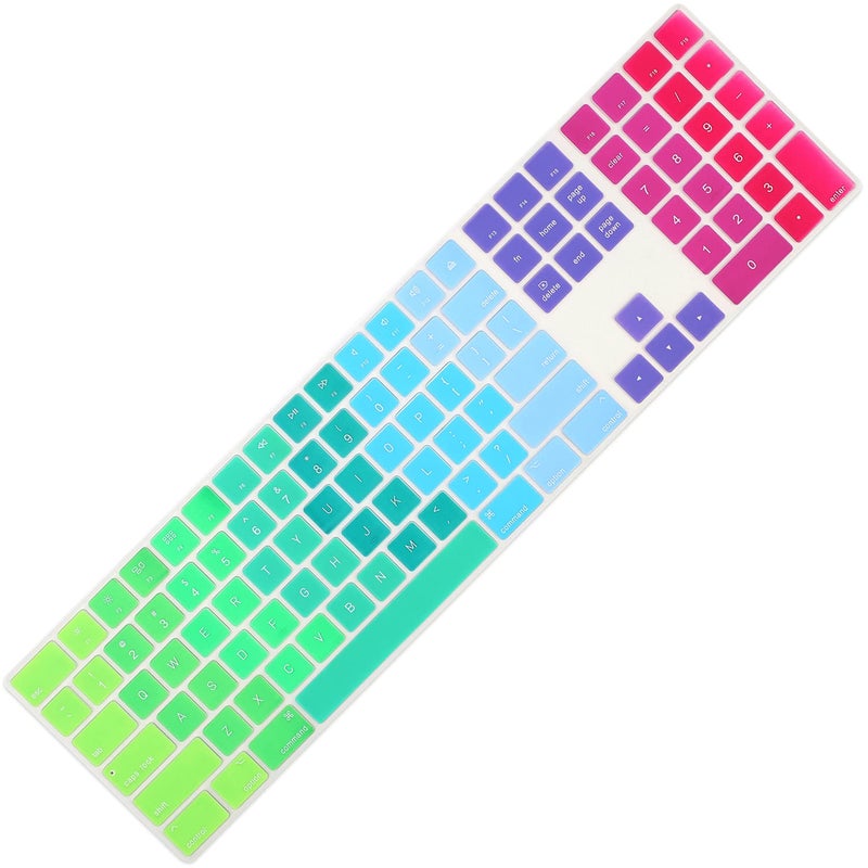 Allinside Rainbow Cover for Apple iMac Magic Wireless Keyboard with Numeric Keypad MQ052LL/A A1843 US Layout - Image 1